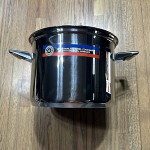 Le Cuisine SUPERIEUR Belgium Stainless Steel 10" Pot Soup Deep Stew W/ Handles